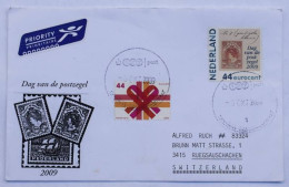 Lettre Affranchie – Journée Du Timbre 2009 – Pays-Bas Vers La Suisse - Lettres & Documents