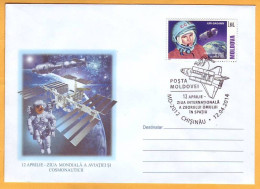 2014 Moldova Moldavie Moldau  Cosmonautics Day. Special Cancellations Gagarin Space, Rocket, Satellite - Moldavie