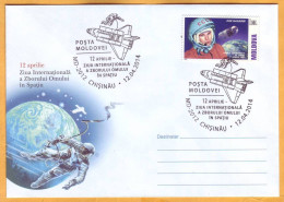 2014 Moldova Moldavie Moldau  Cosmonautics Day. Special Cancellations Gagarin Space, Rocket, Satellite - Moldavie