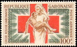 Collectible Postage Stamp, Gabon #C34, Complete Set, Year: 1965, Topic: Red Cross, Condition: Never Hinged - Gabon (1960-...)