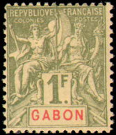 Collectible Postage Stamp, Gabon #30, Complete Set, Year: 1904-1907, Condition: Hinged - Gabon (1960-...)