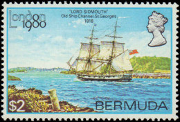 Collectible Postage Stamp, Bermuda #393-396, Complete Set, Year: 1980, Topic: Stamp Show, Condition: Never Hinged - Bermudes