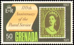 Collectible Postage Stamp, Grenada #417-420, Complete Set, Year: 1971, Topic: Stamp On Stamp, Condition: Never Hinged - Grenade (1974-...)