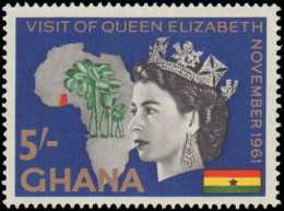 Collectible Postage Stamp, Ghana #107-109, Complete Set, Year: 1961, Topic: Royalty, Condition: Never Hinged - Ghana (1957-...)