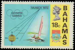 Collectible Postage Stamp, Bahamas #335-338, Complete Set, Year: 1972, Topic: Olympics, Condition: Never Hinged - Bahamas (1973-...)