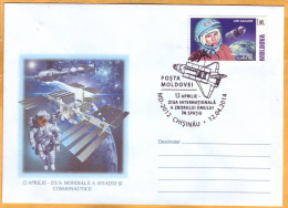 2014 Moldova Moldavie Moldau  Cosmonautics Day. Special Cancellations Gagarin Space, Rocket, Satellite - Moldavie