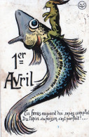 FANTAISIE, 1er AVRIL, TU FERAS AUJOURD HUI REPAS COMPLET, DU LAPIN, DU POISSON, C EST PARFAIT  COULEUR  REF 30167 - Erster April
