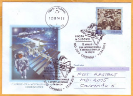 2014 Moldova Moldavie   Cosmonautics Day. Special Cancellations Gagarin Space, Rocket, Satellite Used - Russie & URSS