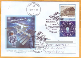 2014 Moldova Moldavie   Cosmonautics Day. Special Cancellations Gagarin Space, Rocket, Satellite Used - Russie & URSS