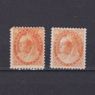 CANADA 1898, SG# 161-162, CV £250, 8c Shades, QV, MH/Regummed - Neufs