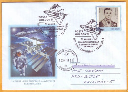 2014 Moldova Moldavie   Cosmonautics Day. Special Cancellations Gagarin Space, Rocket, Satellite Used - Moldavie