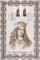 Rare (345/500) " ALIENOR D'AQUITAINE " Sur Encart 1er Jour N°té / Soie Edit° A.M.I.S De 2001 2 X N°YT 3640 Parf état FDC - Autres & Non Classés
