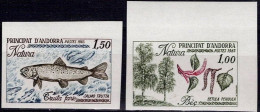 FRENCH ANDORA 1983 NATURE CONSERVATION SET IMPERF MI No 332-3 MNH VF!! - Neufs