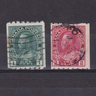 CANADA 1913, Sc# 123-124, CV $130, Coil Stamps, Used - Oblitérés