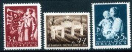 CROATIA 1942 State Aid Agency MNH / **. Michel 83-85 - Croatie