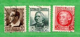 (Us6) )  SPAGNA °- 1935 - Yv. 528A-530A-532  Usato - Oblitérés
