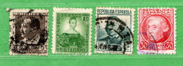 (Us6) )  SPAGNA °- 1935 - Yv. 528A-529-530A-532  Usato - Oblitérés