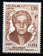 MONACO - 1985 - NADIA BOULANGER - MUSICISTA COMPOSITRICE - MNH - Neufs