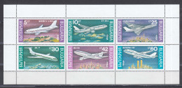 Bulgaria 1990 - Avions, Mi-Nr. 3858/63 In Sheet, MNH** - Neufs