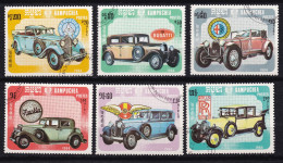 Timbre(s) Oblitéré(s) R.P Kampuchea Année 1984 N° 491/492/493/494/495/496 Thème Transports Voitures Tacots Réf 9367 - Kampuchea