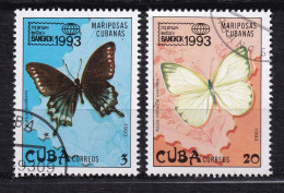 Timbre(s) Oblitéré(s) Cuba Année 1993 N°3333/3335 Thème Animaux Papillons Réf 9412 - Oblitérés