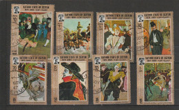Kathiri Seyun  Ref. Michel N° 142 A à 149 A - Tableaux D.Henri Toulouse-Lautrec -oblitéré - Arabie Saoudite