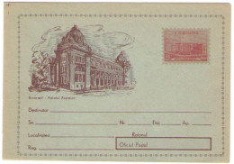 BUCHAREST, POSTAL PALACE, COVER STATIONERY, 195?, ROMANIA - Entiers Postaux