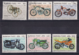 Timbre(s) Oblitéré(s)  Burkina Faso Année 1985 N° 653/654/655 P.A. N° 290/291/292 Thème Motos Réf 9080 - Burkina Faso (1984-...)