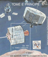 Sao Tome Et Principe - BLOC N°72 ** (1989) Espace : Télécommunications - Sao Tome Et Principe