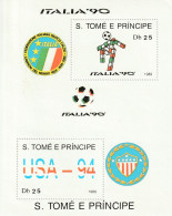 Sao Tome Et Principe - BLOC N°68A ** (1989) Football "Italia'90" - Sao Tome Et Principe