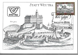 CASTLE,CITY, 1983, CARD FDC,WEITRA, AUSTRIA - Châteaux