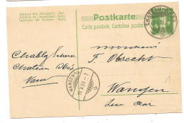 428 - 46 - Entier Postal Avec Cachets à Date Château-d'Oex Et Wangen 1909 - Ganzsachen