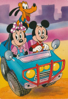 DISNEY. CPM . MICKEY, MINNIE ET PLUTO. PROMENADE EN VOITURE - Sonstige & Ohne Zuordnung