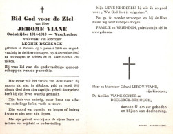 Jerome Viane (1895-1967) ~ Oudstrijder (1914-1918) - Devotion Images