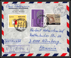 097567 Recommandé 1976 Bolivia Bolivie Nurnberg Germany Lettre Cover - Bolivie
