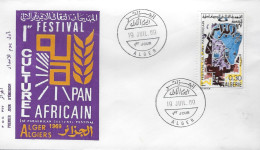 ALGER 1969 FDC 1er FESTIVAL CULTUREL PAN AFRICAIN CULTURE ART - Algérie (1962-...)