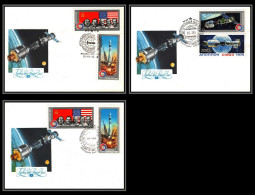097254 15/7/1975 Launch APOLLO Soyuz (soyouz Sojus) Russie Russia Fdc Lot 3 Lettre Cover - Russie & URSS