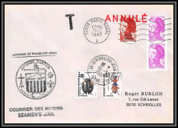 098566 Jacques Cartier Transport Leger 11/5/1987 Mixte Taxé Annulé France St Pierre Et Miquelon Naval Navale Lettre - Timbres-taxe