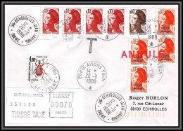 098524 Porte Avion Foch Affranchissement Mixte Taxé Annulé 1988 France St Pierre Et Miquelon Naval Navale Lettre Cover - Timbres-taxe