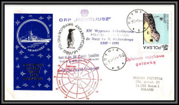 098466 Orp Heweliusz 4/1/1990 Polska Pologne 14ème Antarctic Expedition Antarctique Lettre Cover - Expéditions Antarctiques