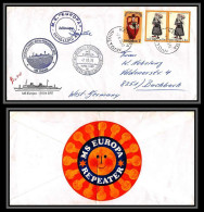 098428 Signé Signed Ms Europa 21514 Brt 7/10/1976 Sticker Grece Greece Naval Navale Lettre Cover - Bateaux