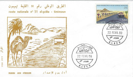 ALGER 1969 FDC ROUTE NATIONALE ET-GOLEA - TIMIMOUN Circulation Route Voiture Camion - Algérie (1962-...)