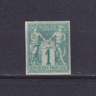 FRENCH COLONIES 1877, Sc# 24, CV $35, MH - Sage
