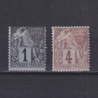 FRENCH COLONIES 1881, Sc# 46, 48, Part Set, MH - Alphée Dubois