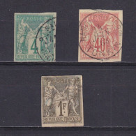 FRENCH COLONIES 1877, Sc# 24-29, CV $103, Part Set, Used - Sage