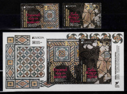 Bosnia Serbia 2025 Europa CEPT National Archaeological Discoveries Roman Municipum Skelani Mosaik Set And Block MNH - Bosnie-Herzegovine