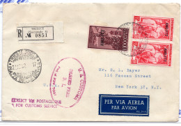 Posta Aerea Campidoglio Lire 1.000 + Complementari Su Busta Racc. Per New York - Mint/hinged