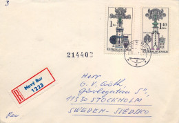 1970 CHECOSLOVAQUIA , NOVÝ BOR , SOBRE CERTIFICADO A STOCKHOLM - BRATISLAVA - Lettres & Documents