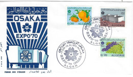 FDC 1970 ALGER EXPO 70 OSAKA Fruit Orange Raisin - Algérie (1962-...)