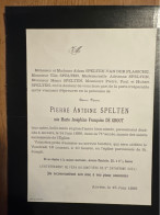Dame Veuve Pierre Antoine Spelten Nee Marie De Groot *1815+1886 Anvers Kiel Van Der Plassche - Avvisi Di Necrologio